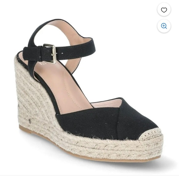 NWT - Time and Tru Women's Espadrille Wedge Sandals – Black – Size 10 - Picture 1 of 6
